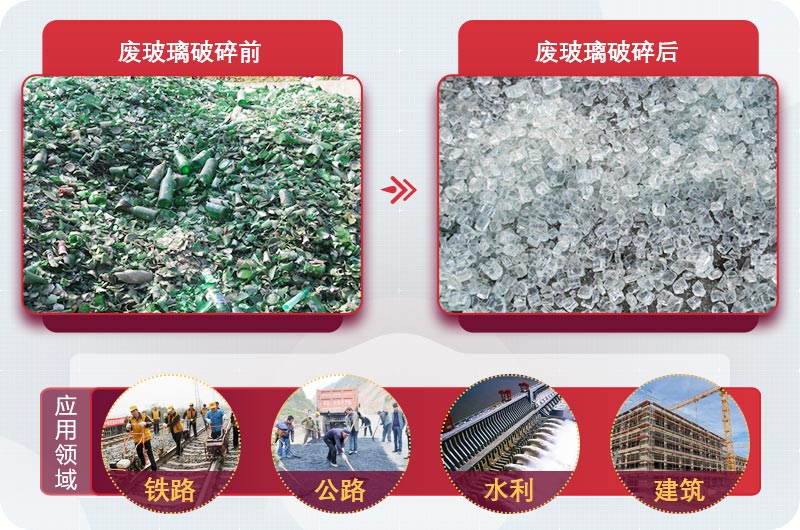 廢玻璃粉碎后用途廣，供不應求