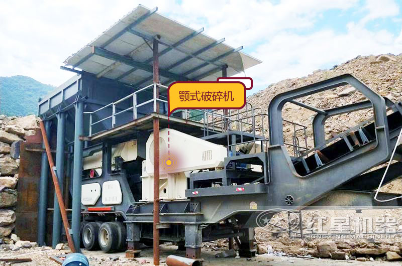 輪胎式移動鄂式破碎機生產現場，投資少收益好