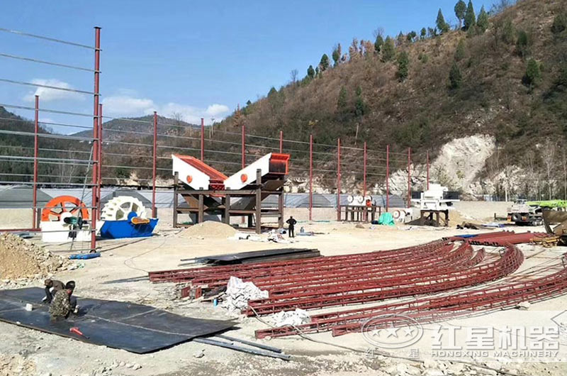 水洗機制砂生產(chǎn)線安裝搭建現(xiàn)場 水洗機制砂生產(chǎn)線安裝搭建現(xiàn)場