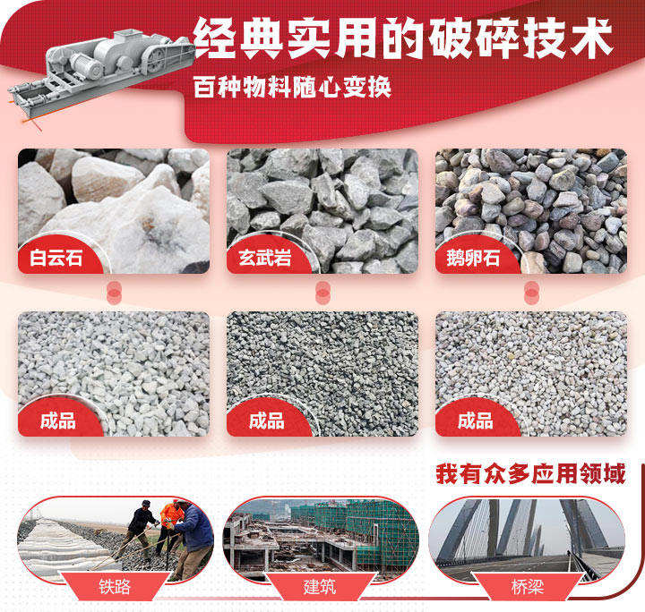 對(duì)輥制砂機(jī)可適用多種物料加工 對(duì)輥制砂機(jī)可適用多種物料加工